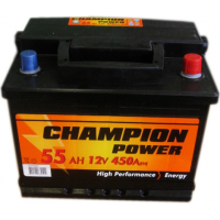 AKUMULIATORIUS CHAMPION POWER 12V/55AH/450A EN